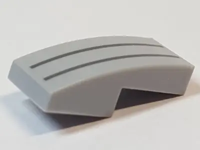 Light Bluish Gray Slope, Curved 2 x 1 x 2/3 with 2 Silver Lines Pattern