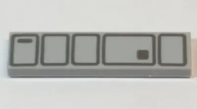Light Bluish Gray Tile 1 x 4 with Silver Stormtrooper Utility Belt Pattern