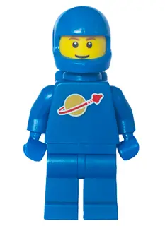 Classic Space - Blue with Air Tanks and Motorcycle (Standard) Helmet, Brown Eyebrows, Thin Grin (Rei
