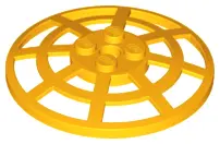 Bright Light Orange Dish 6 x 6 Inverted (Radar) Webbed - Type 2 (Underside Attachment Positions at 9