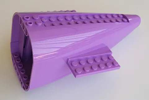 Medium Lavender Aircraft Fuselage Aft Section Curved with Fixed Medium Lavender Base and Medium Lave