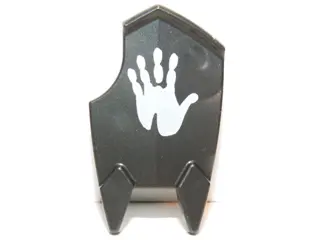 Pearl Dark Gray Minifigure, Shield Broad Spiked Bottom and Cutout Corner (Uruk-hai Shield) with Whit
