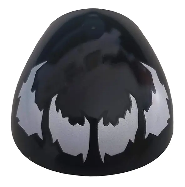 Black Large Figure Armor, Round, Smooth with 4 Large White Eyes Pattern (Venom)