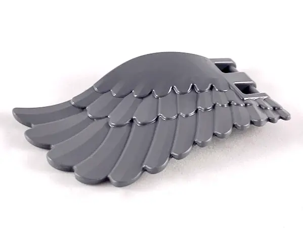 Dark Bluish Gray Wing 4 x 7 Left with Feathers and Bar Handles