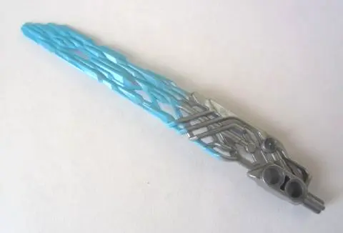 Flat Silver Bionicle Weapon Protector Sword with Marbled Medium Azure Pattern