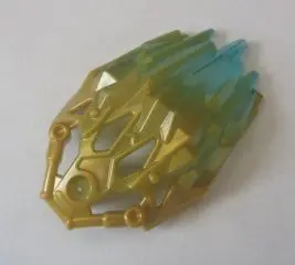 Pearl Gold Bionicle Crystal Armor with Marbled Trans-Light Blue Pattern