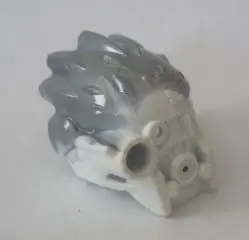 White Bionicle Mask of Ice (Unity) with Marbled Flat Silver Pattern