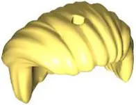 Bright Light Yellow Minifigure, Hair Mid-Length, All Swept to Right Side, Hole on Top - Hard Plastic
