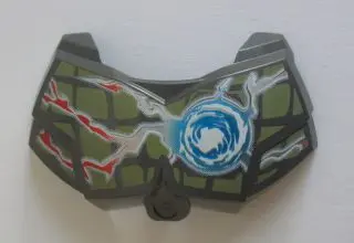 Pearl Dark Gray Large Figure Chest Armor Small with Chi and Olive Green (Crocodile) Pattern