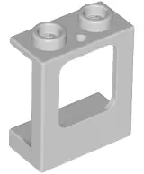 Bluish Gray Window 1 x 2 x 2 Plane, Single Hole Top and Bottom for Glass