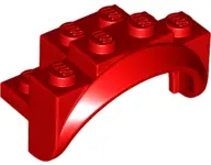 Red Vehicle, Mudguard 4 x 2 1/2 x 2 with Arch Round, Solid Studs, and Rounded Legs