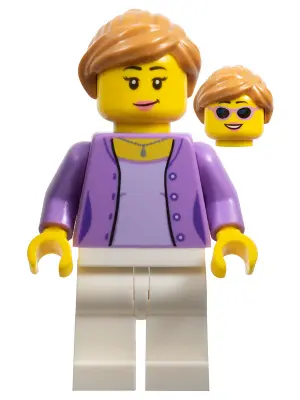 Race Visitor - Female, Medium Lavender Jacket over Lavender Shirt, White Legs, Medium Nougat Ponytai
