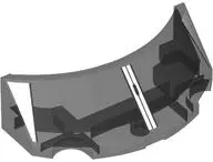 Trans-Black Windscreen 2 x 4 x 1 Curved with White and Silver Window Frame Outline Pattern