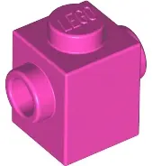 Dark Pink Brick, Modified 1 x 1 with Studs on 2 Sides, Opposite