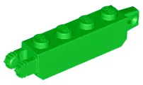 Bright Green Hinge Brick 1 x 4 Locking with 1 Finger Vertical End and 2 Fingers Vertical End
