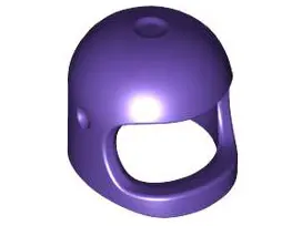 Dark Purple Minifigure, Headgear Helmet Space / Town with Thick Chin Strap - with Visor Dimples (Rei