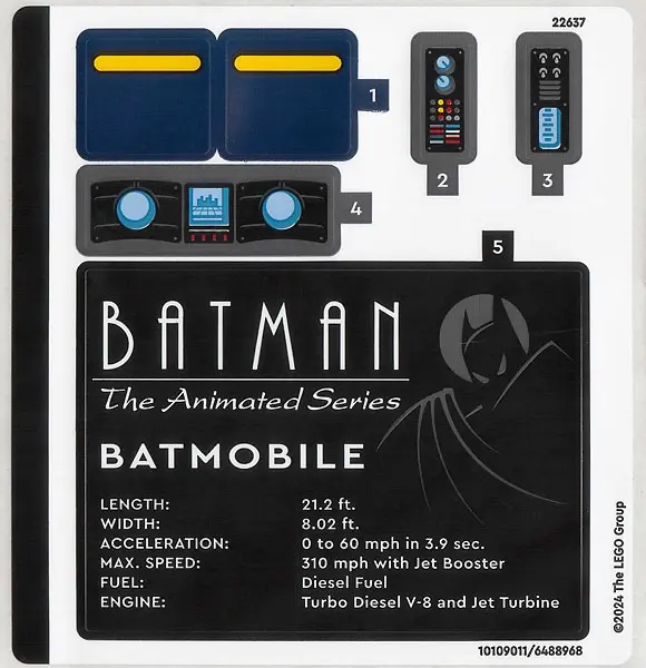 Sticker Sheet for Set 76274 - (10109011/6488968)