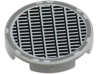 Light Bluish Gray Tile, Round 2 x 2 with Fine Mesh Grille Manhole Cover Pattern