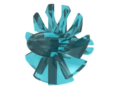 Trans-Light Blue Engine, Large, Center, 10 Blades