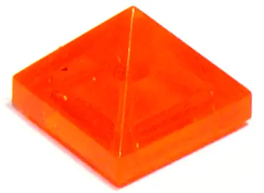 Trans-Neon Orange Slope 45 1 x 1 x 2/3 Quadruple Convex Pyramid