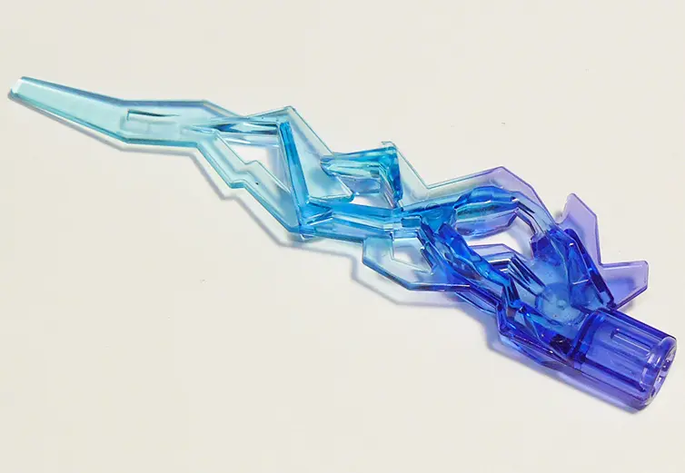 Trans-Purple Hero Factory Weapon Accessory, Flame / Lightning Bolt with Axle Hole with Marbled Trans