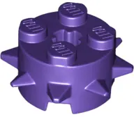 Dark Purple Brick, Round 2 x 2 with Spikes and Axle Hole