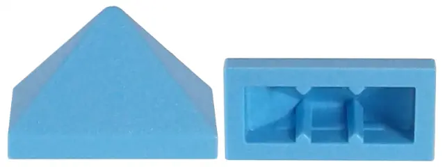 Medium Blue Slope 45 2 x 1 Triple with Bottom Stud Holder
