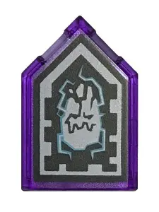 Trans-Purple Tile, Modified 2 x 3 Pentagonal with Nexo Forbidden Power Shield Pattern - Corrupting C