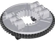 Light Bluish Gray Technic Turntable 56 Tooth with Black Top (48452 / 48168)