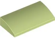 Yellowish Green Slope, Curved 2 x 4 x 2/3 with Bottom Tubes