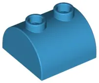 Dark Azure Slope, Curved 2 x 2 Double with 2 Hollow Studs