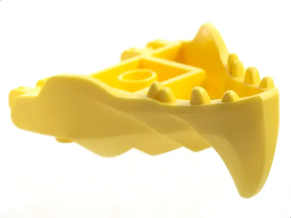 Bright Light Yellow Dragon Head (Ninjago) Jaw with Large Spike and 2 Bar Handles on Back