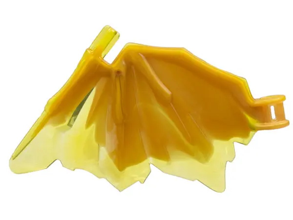 Trans-Yellow Dragon Wing 9 x 6 with Marbled Pearl Gold Pattern