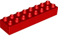 Red Duplo, Brick 2 x 8
