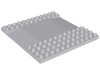 Light Bluish Gray Duplo, Plate 12 x 12 with Center Ramp