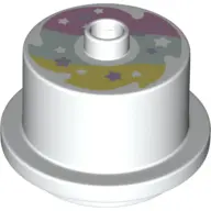 White Duplo Cake with Rainbow Frosting and Stars on Top Pattern
