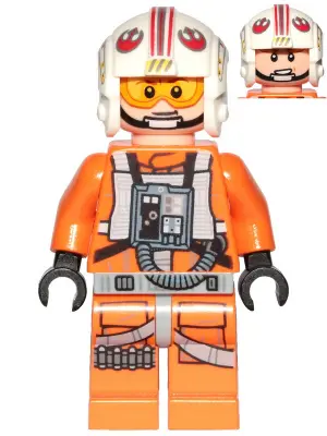 Luke Skywalker (Pilot, Printed Legs, Visor Up / Down, Askew Front Panel)