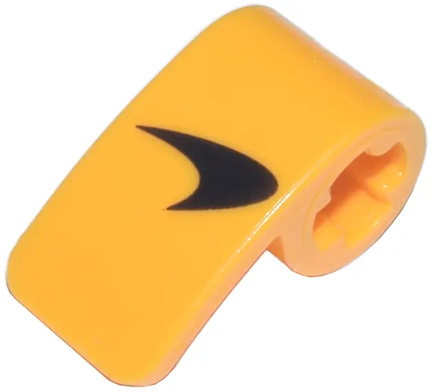 Bright Light Orange Technic, Panel Curved 2 x 1 x 1 with Black McLaren Logo Pattern