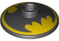 Black Dish 2 x 2 Inverted (Radar) with Black Batman Logo on Yellow Background Pattern