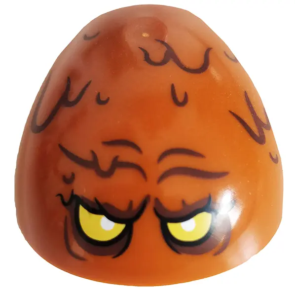 Dark Orange Large Figure Armor, Round, Smooth with Clayface Face Pattern