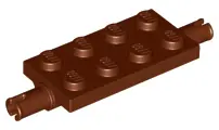 Reddish Brown Plate, Modified 2 x 4 with Pins and Thick Reinforced Supports