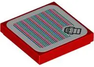 Red Tile 2 x 2 with Super Mario Scanner Code Diddy Kong Pattern (Sticker) - Set 71425