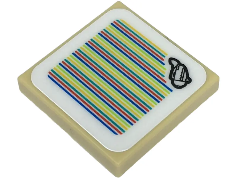 Tan Tile 2 x 2 with Super Mario Scanner Code Airplane Pattern (Sticker) - Set 71425