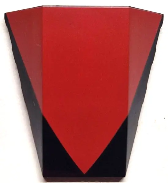 Black Wedge 4 x 4 Triple Curved No Studs with Red Triangle Pattern (Shadow the Hedgehog Streak)