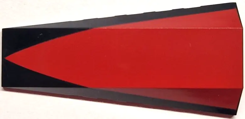 Black Wedge 8 x 4 Triple Curved No Studs with Red Triangle Pattern (Shadow the Hedgehog Streak)