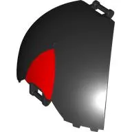 Black Windscreen Quarter Dome, Bar Handles at Top and Bottom with Red Curved Triangle Pattern (Shado