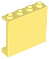 Bright Light Yellow Panel 1 x 4 x 3 with Side Supports - Hollow Studs