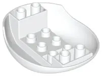 White Duplo Helicopter Body Wide Round Base