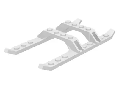 White Helicopter Sled Rails 12 x 6