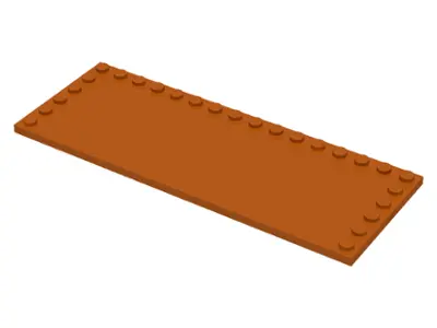 Dark Orange Tile, Modified 6 x 16 with Studs on Edges